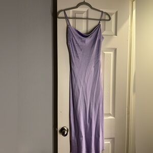 Express satin slip purple dress